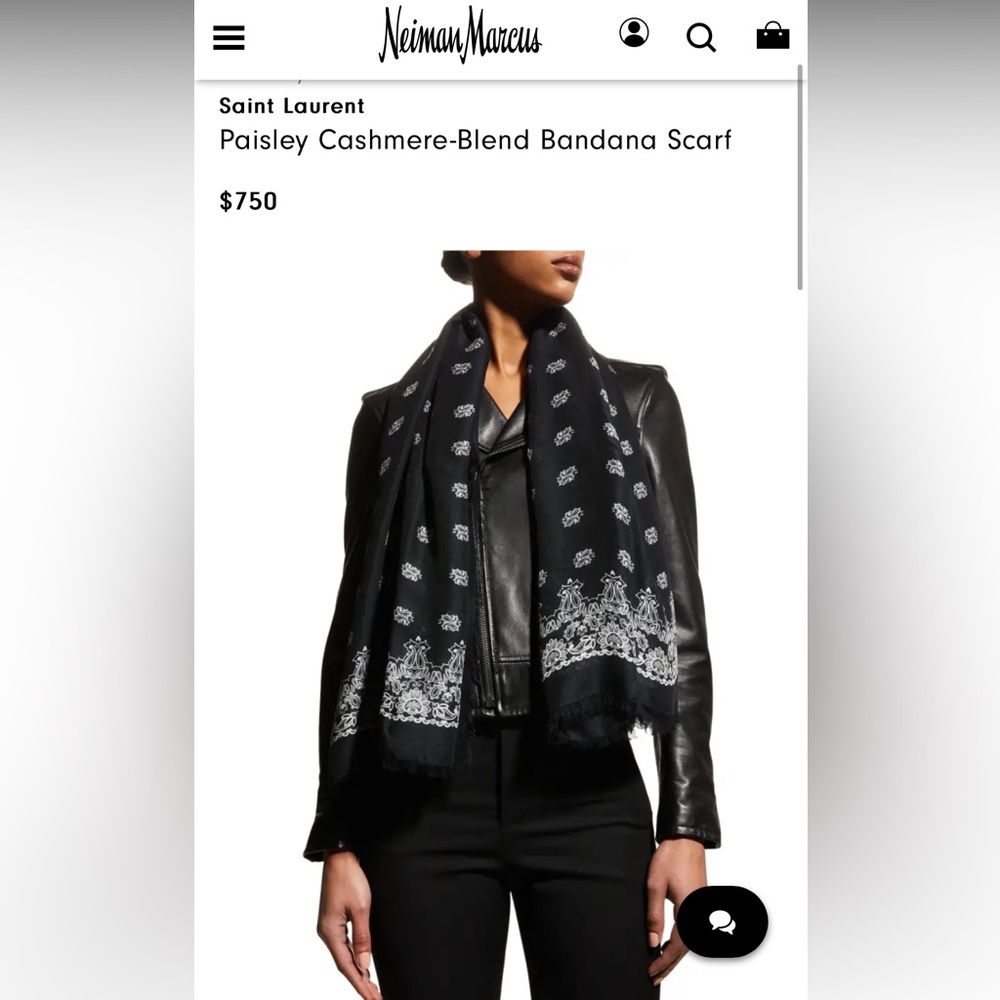Saint Laurent YSL Paisley Cashmere Scarf